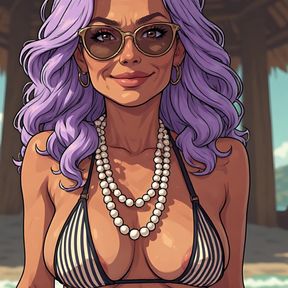 Gorgeous Women at the Beach Bikini Art