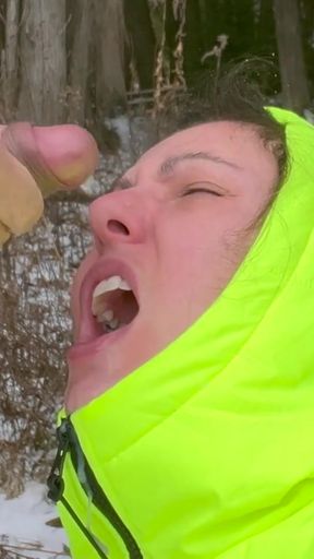 Emotional moment from &quot;Mouthful Of Hot Creamy Cum &amp; on Puffy Jacket&quot;