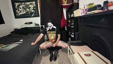 Nearly Caught Jerking Off & Sniffing Goth Girl's Boots