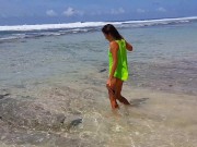 NUDISM n Red BUTT PLUG Adventure on Wild Beach # Enjoy my Hiking to Pristine Places of South Pacific