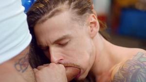 DrillMyHole - Tattooed Rock bareback cum on face indoor