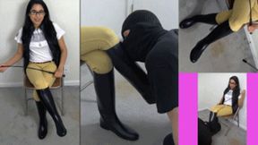 eRica gets her shiny ridding boots worshiped & licked!