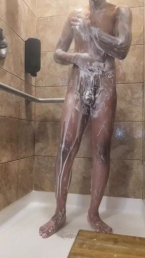 Miguel Brown full shower close up pov bbc big black cock