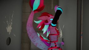 Protogen destroyed in the nasty bathroom twink blowjob cumshot