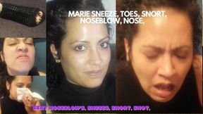 GORGEOUS LADIES OF SNEEZE PRESENT MARIE NOSE , SNORT, SNEEZE, NOSEBLOWS, SPIT AND TOES wmv version