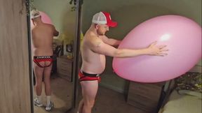 Tom crushes a series of big Balloons with his Nike TNs - 36 inch balloon popping