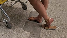 Milah Exquisite Foot Arches in the Supermarket on Flat sandals