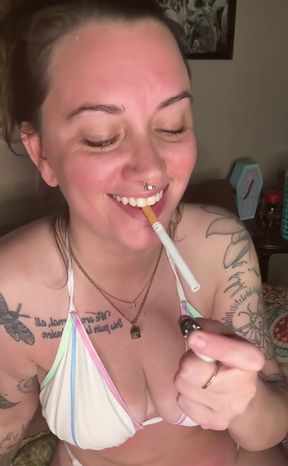 Chery Trees Smoking in a Bikini