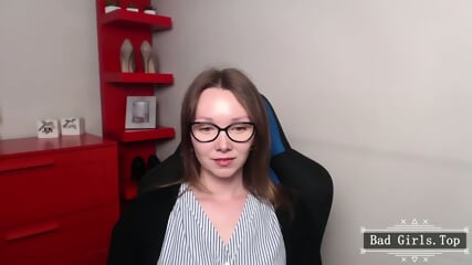 Very pretty busty brunette milf web solo