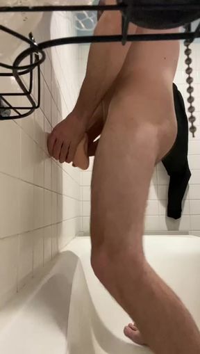 Solo pleasure with my favorite realistic toy. Slow, teasing strokes turning into intense pleasure.Enjoy every moment with me.