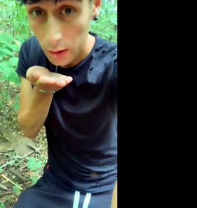 Twink Spits Cruisers Cum and Then Eats It Again