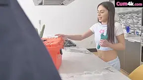 Aria Is Filled And Dripping After Fucking Maintenance Man - Aria Valencia