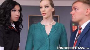 Sizzling Sexting with Bailey Blaze Leads to Blazing Threesome Involving Our Sexy Blonde Profesor