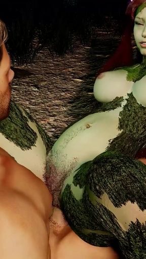 Thrilling moment from "A Dryad Grabbed a Man in the Forest"