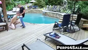 Aiden Asher & Jock Jax Thirio Enjoy naughty poolside bareback fun