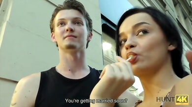 Daphne Klyde cheats on her boyfriend with a well-endowed stranger while he watches