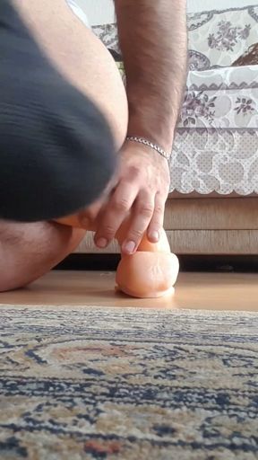 Turkish young sissy likes to put a very big dildo in her ass   Clip 1