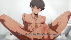 Yaoi Hentai: Handsome Twink Katana Surrenders His Sexy Ass To A Hot Hunk & an Old Man In the Bathroom