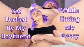 Get Fucked By My Boyfriend While Eating My Pussy - If you want to eat me out then my boyfriend is fucking you - Femdom POV, Female Domination, Gay Humiliation, Make Me Bi, Bisexual Encouragement with Mistress Mystique Hoops - MP4