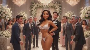 Cuckold Husband Lets All Guests Touch His Bride on All Fours at Wedding Reception AI generated