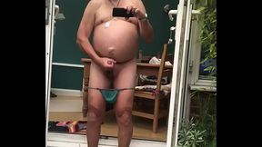 Wanking in apron