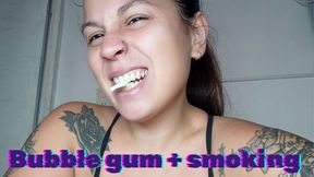 Chewing gum while smoking