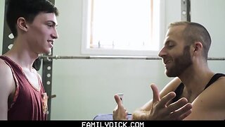 Familydick shagging his stepson in the basement