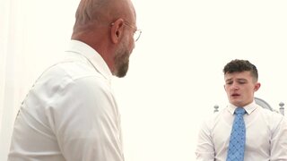DILF Felix Kamp puts a toy inside of Grant Ducati's ass