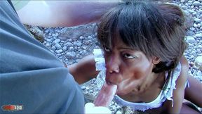 french black slut kenya diaw gets fucked hard on the beach