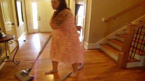 Vacuuming In a dress