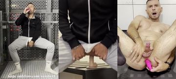 Nike socked hunk drowns in hands free anal cum