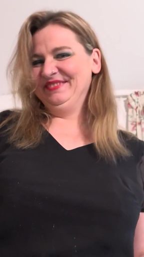 Stunning moment from &quot;British Mature Neelala Masturbates In Her Red Stockings For You&quot;