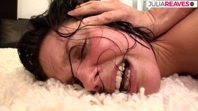 Naughty girl gets holes fucked by a huge cock to a cumshot