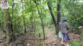 Thai Teenager Walks Around Picking Mushrooms And Gets Fucked In The Pussy. Thai Audio