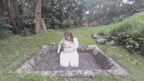 White Jeans and Shirt Ruined in the Mud