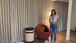 Big titty coworker says NO to CONDOM during business trip hookup - Hailey Rose