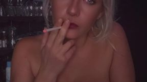 Speaking to my ashtray slave close up