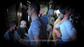 3D Horny Slut Babe Wearing Hot Bodystockings Got Fucked on the Bus