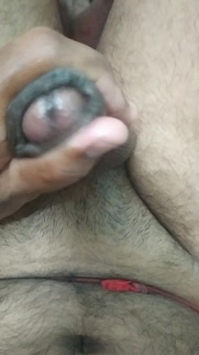 Desi boy masturbates using oil