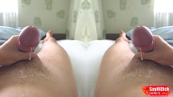 Guys morning handjob and cumshot -  double video