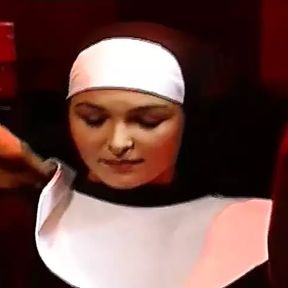 The nun gets dominated in threesome