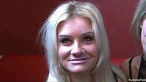 Ava and Jakki Louise Drenched in Cum at Wild Bukkake Bash