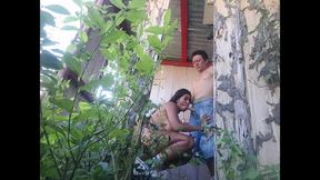 Perverted old stepfather bangs curvy stepdaughter in country house