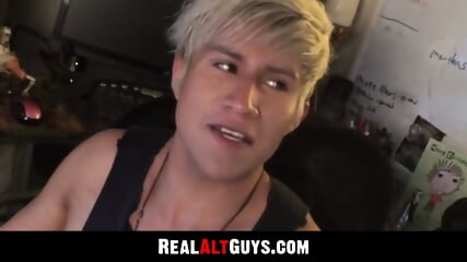 Cute blonde emo boy toy hardcore jerked off by interviewer