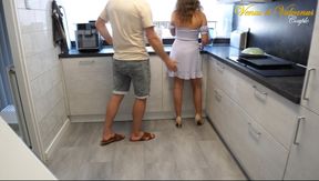 Friend&#039;s Wife Secretly Fucked in his Kitchen,🤫 Lucky Cuckold was not Aware that I FUCK HIS WIFE!