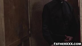 FatherXXX.com - Attractive seminarian's good blowjob for his superior