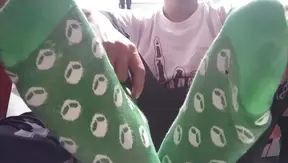 Soaked in Sweat: Green Sox Smothered Across My Face – Hot Gay Foot Worship 18+