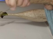 Pig Boy Pisses on His Hand a Little, Then Jerks Off in the Living Room, and Cums Close Up