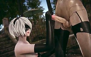Nier- automata - a2 fucks 2b futa 3d