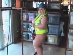 British BBW Construction Worker Teasing